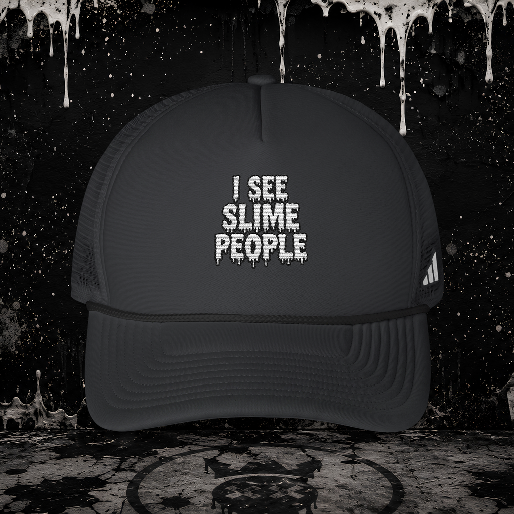 ADIDAS "I SEE SLIME PEOPLE" TRUCKER HAT